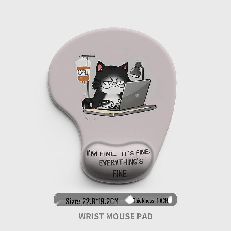 Cartoon Animal Silicone Mouse Pad with Wrist Support - Customizable and Dirt-Resistant.