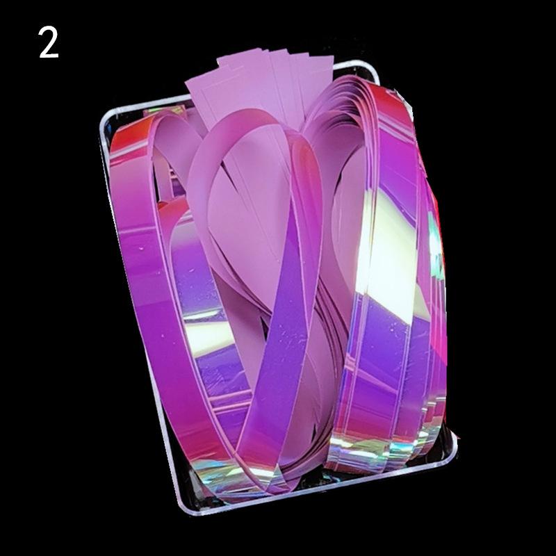 20Pcs Candy Color Aurora Cellophane Strip Colorful Nail Stickers Nail Art Decoration with Box