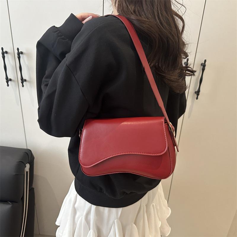 Solid Color Simple Casual Versatile Commuter Women's Bag New Popular Daily Practical Shoulder Underarm Bag Portable Handbag