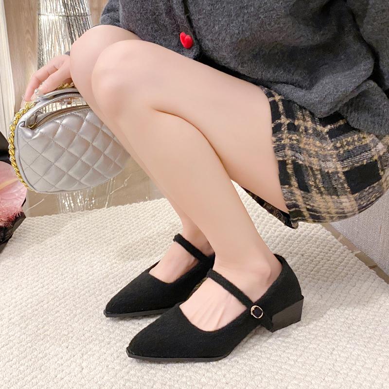 Designer Vintage Women Mary Jane Shoes Fashion Shallow Pointed Toe 2025 Spring Wedding Party Shoes