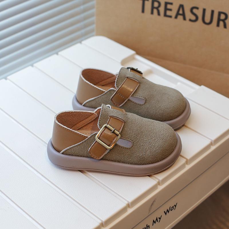 New Boys Casual Shoes Children Fashion Buckle Round-toe Britain Style Girls Loafers Versatile Breatheable Kids Unisex Shoes