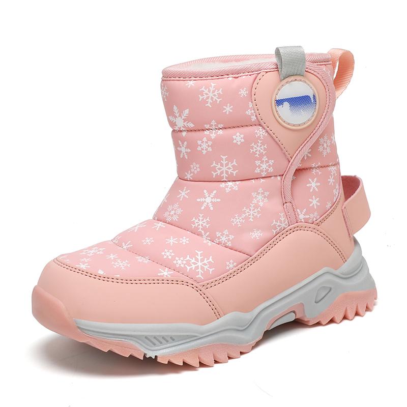 Children's Snow Boots for Boys Sneakers Winter Kids Warm Snow Boots Sport Leather Shoes