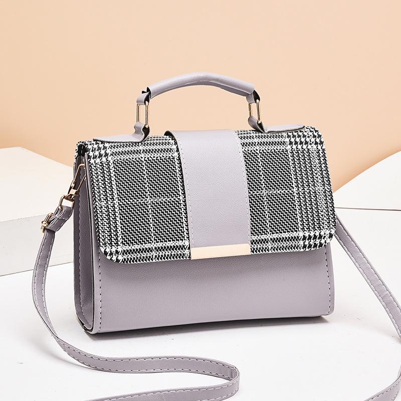 Women's Houndstooth Crossbody Small Square Bag - Fashionable Single Shoulder Bag