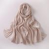 Fashion Solid Color Silk Scarf Chiffon Shining Chiffon Hijab Veil Soft Long Sunscreen shawl Outdoor