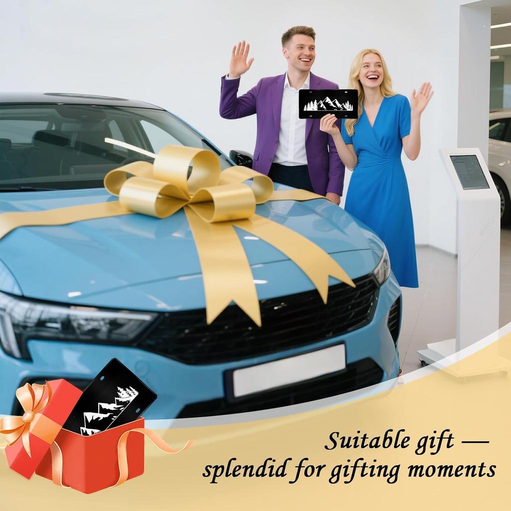 Mountain License Plate Mounta Front License Plate Peak Aluminum Decorative Licenses Plates, Natural Novelty Vanity Tag Black Car Plates, Car Tag With