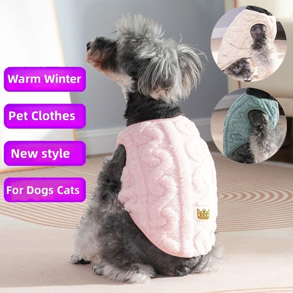 Love Print Fleece Dog Clothes Warm Winter Costume Puppy Outfits High Quality Pet Vest Jacket  Cats