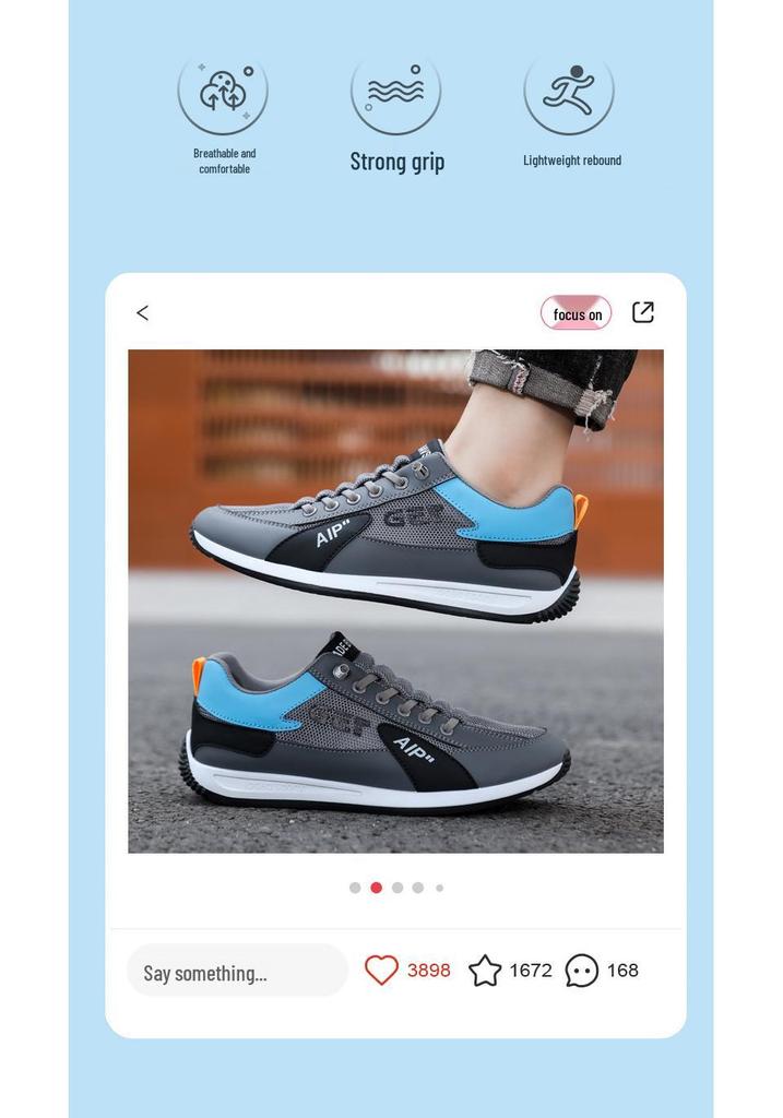Brand Men's 2025 Summer Lightweight Sports Shoes - Comfortable, Soft Sole, Fashionable, Casual Mesh Design