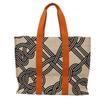 Used 9212 Nu Maran Beach Bag 7924 Graphic Tartan Orange Camel Knotboard Screen Print Cotton Unisex from Japan AUTHENTIC