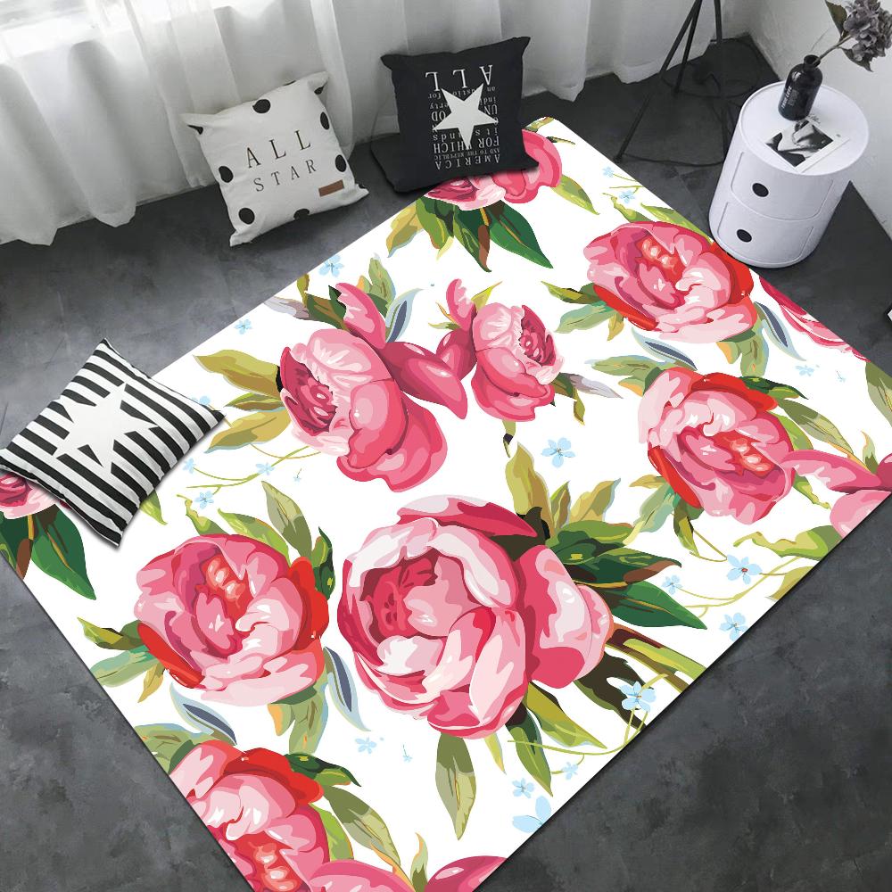 Розово-фиолетовый пион цветок комнатные коврики ретро несколько вариантов гостиная кухня ковер противоскользящий приветственный коврик 40x60cm