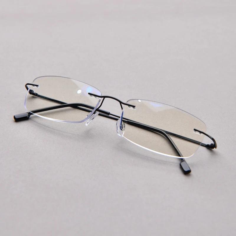

Titanium Alloy 15 Layers Coated Anti Blue Light Reading Glasses With Flexible Temple Rimless Frame Reading Glasses +1+1.5+2.0 +350 чорний