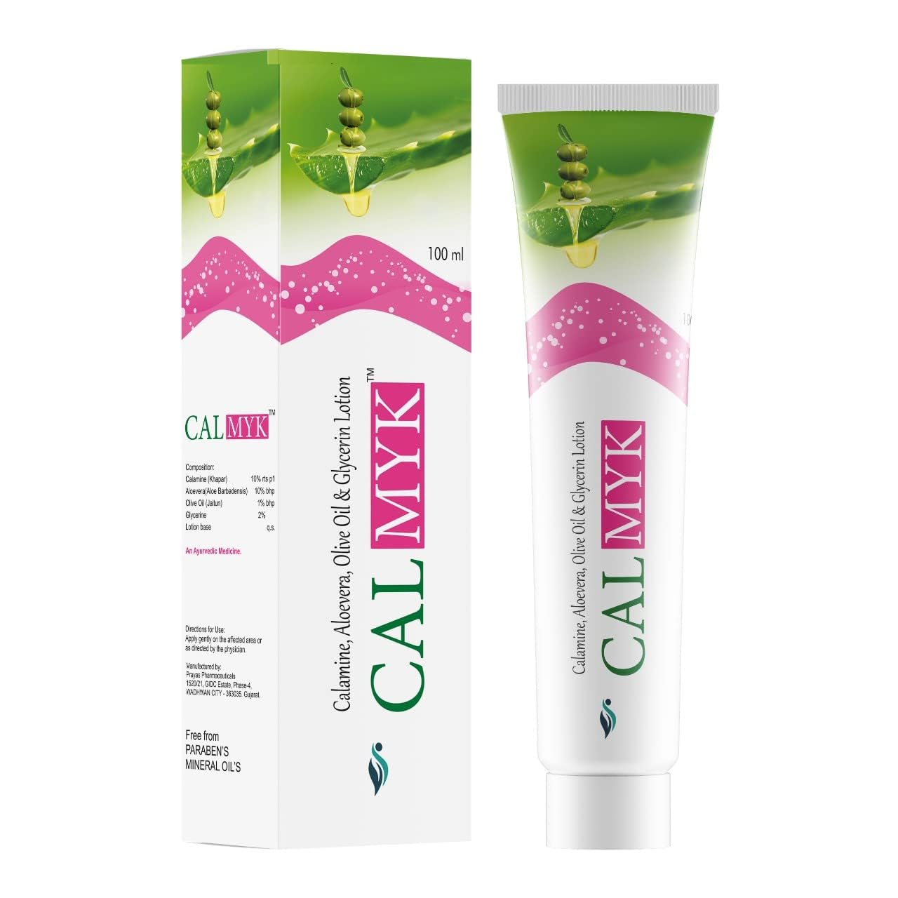 SKINSKA NATURALS CALMYK Anti-Acne Face Cream (100ml) | With Calamine, Aloe Vera, Olive & Glycerine | Soothes Acne, Controls Oil & Hydrates Skin | F