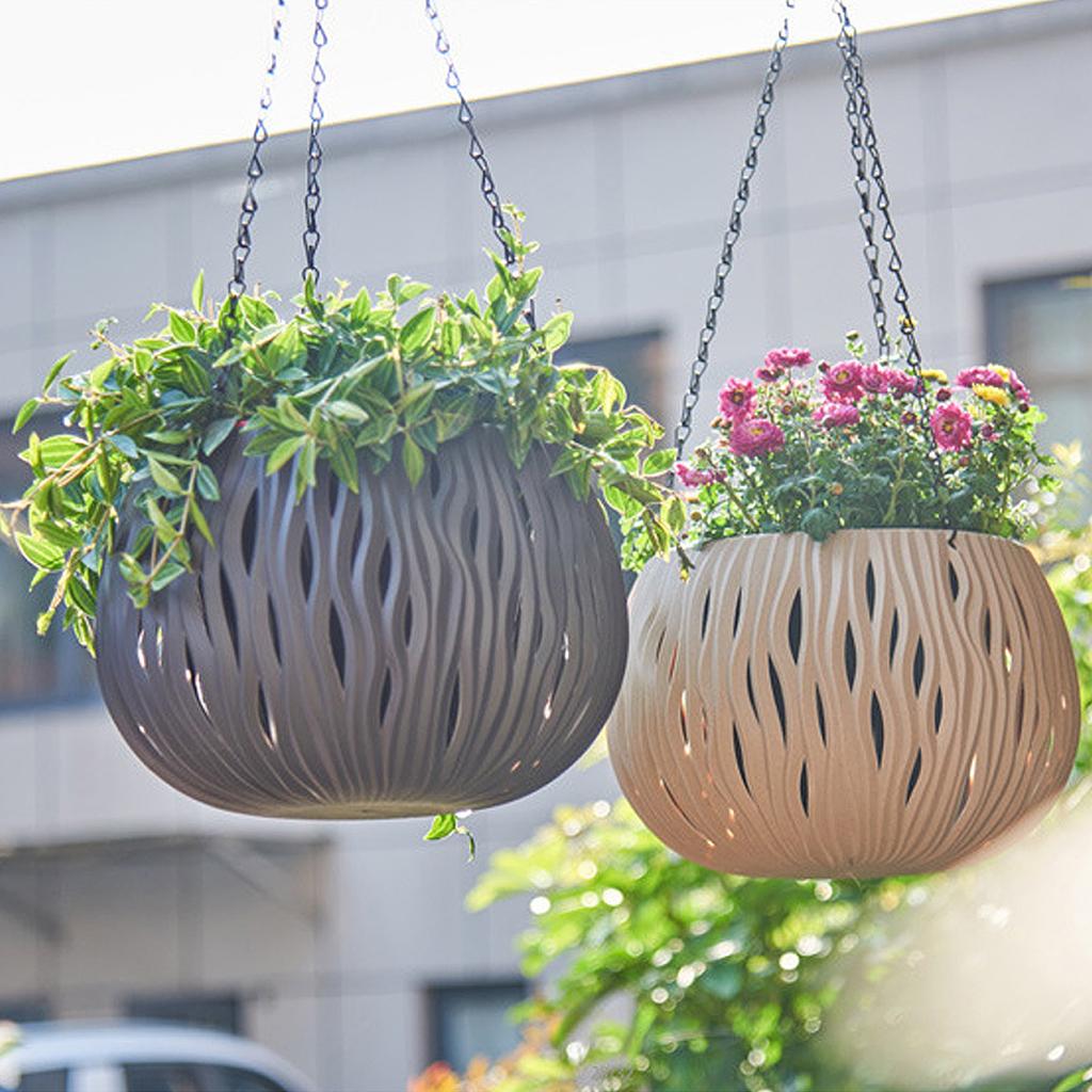 Imitation Rattan Hängepflanzgefäß Langlebiger Dekorativer Minimalistischer Blumentopf Hängekorb für Wohnzimmer Terrasse