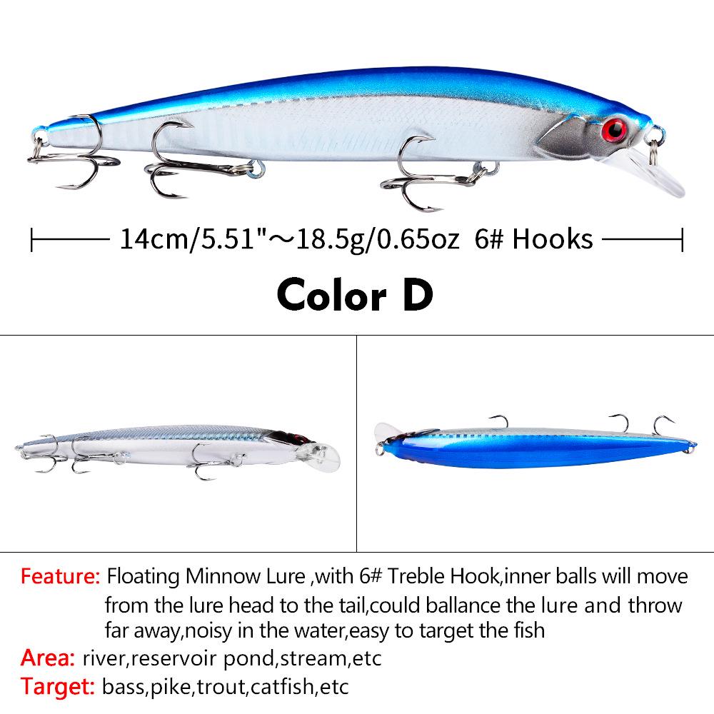 14cm/18.5g Plovoucí Minnow Rybářská Nástraha - VIB Bionická Tvrdý Plast Umělá Nástraha