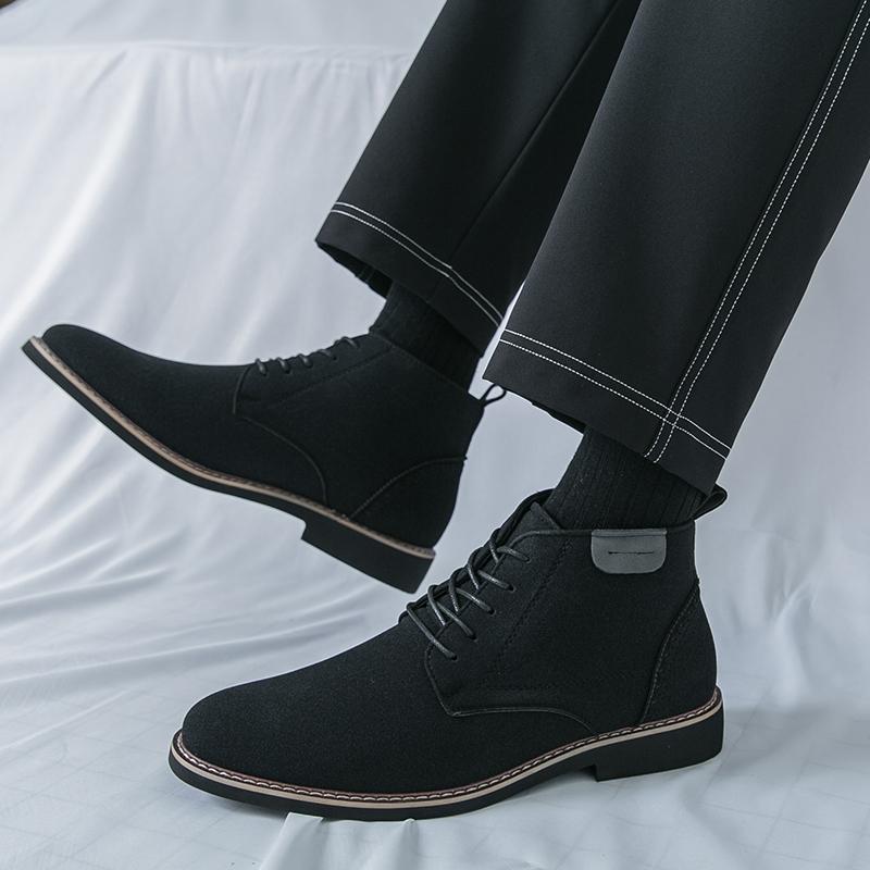 Fashion Brand Office Business Classic Retro Style Comfort Boots for Men SuedeLeather Shoes Outdoor New Casual Lace Up Social Ankle Boots