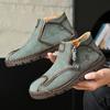 TUINANLE Frühling Handgefertigt Leder Herren Stiefel Design Sneaker Mann Atmungsaktiv Freizeit Schuhe Stiefeletten Outdoor