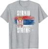 Serbia Strong Distressed Flag Serbian Pride T Shirt High Quality Cotton Large Sizes Breathable Top Loose Casual Tshirt