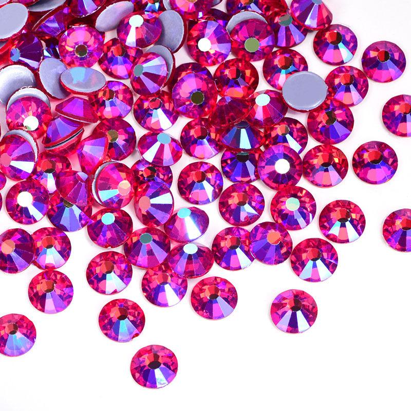 Imitation Austrian Diamond, Even Surface Hot Melt Adhesive Hot Diamond Ab Color Crystal Glass Diy Clothing Rhinestone Decoration
