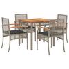 VidaXL Ensemble à Manger de Jardin avec Coussins 5 pcs, Table et Chaise de Terrasse, Meubles de Patio, Mobilier d'Extérieur, 3213570