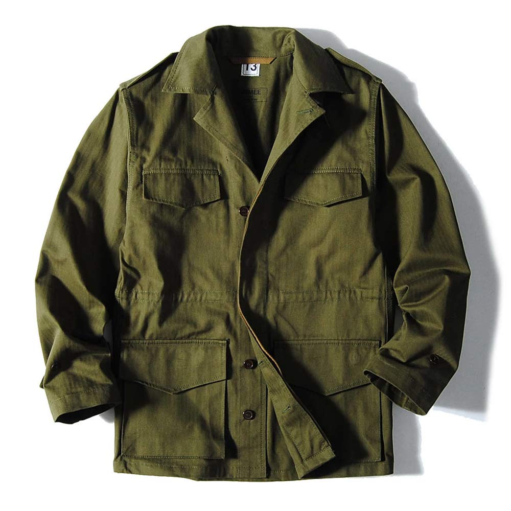 HOUSTON Military French Military Herringbone Twill Men s M-47 Jacket, (Olive Drab, XL)