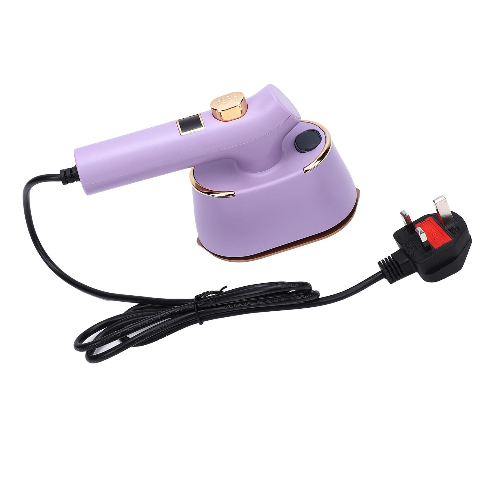 

Portable Handheld Garment Electric Iron Home Travel Lightweight Clothes Powerful Wrinkle Remover with 120ml Water Type C Purple