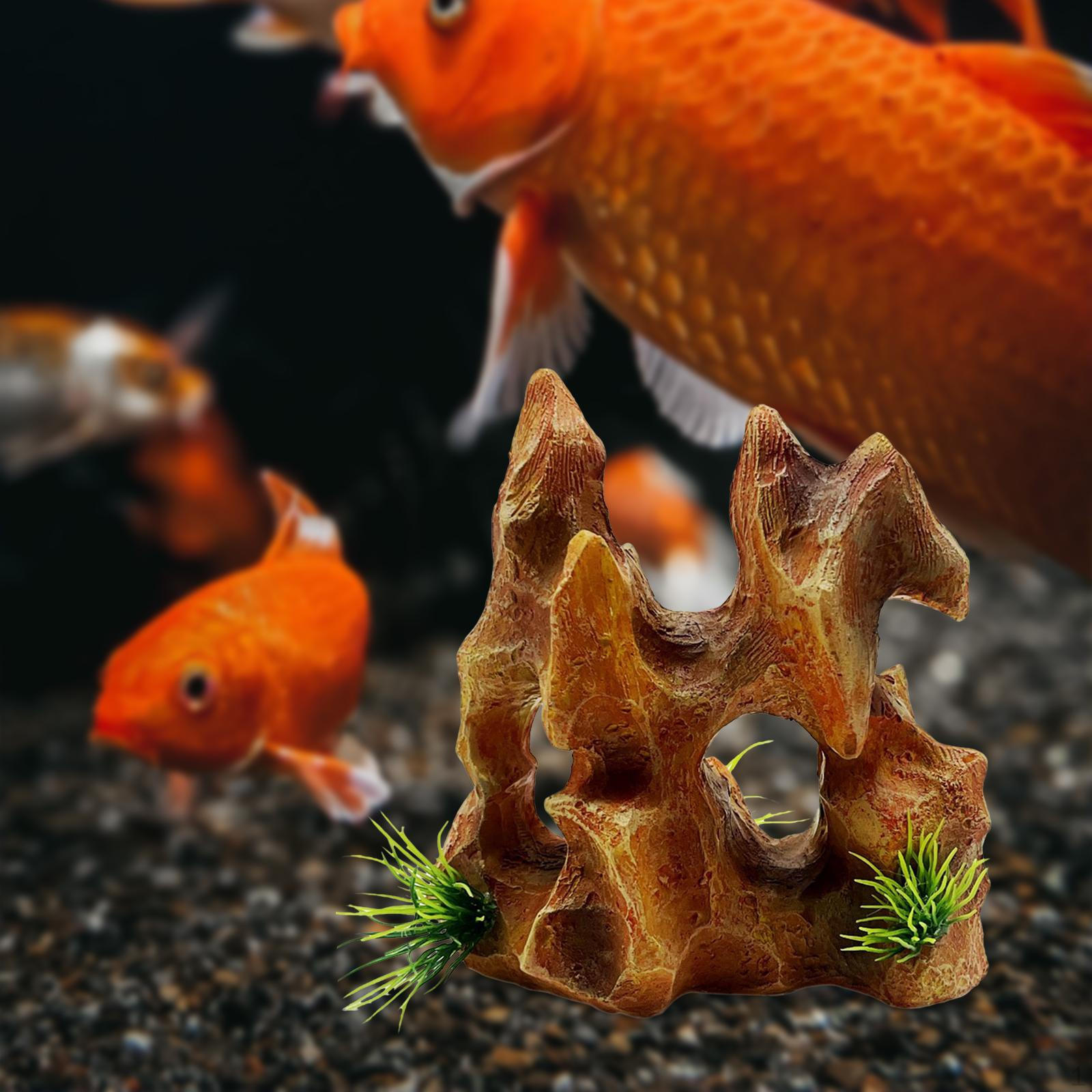 

Aquarium Decoration Ornament Rock Hideout Cave Crafts Multifunctional жёлтый