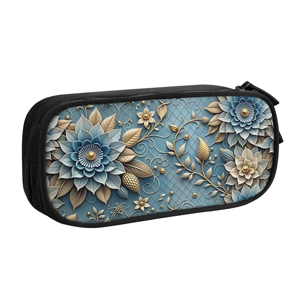 Fashion Trend 3D Flowers School Pencil Case Girls Boys Large Capacity Luxury High 3D Floral Pencil Bag Pouch Students Stationery