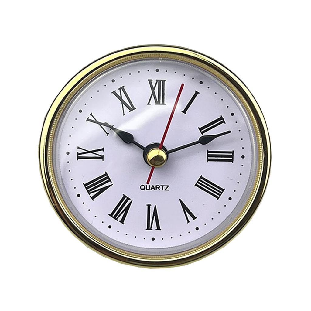 (65mm) 2.56Inch Mini Quartz Clock Insert with Arabic/Roman Numerals Replacement Round Quartz Movement Miniature Clock