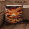 2D Desert Sunset Boho Throw Pillow Covers** Pattern Cushion Cover Suitable For Sofa Bedroom Car Pillow Cover