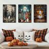 Spooky Halloween Town Folk Magical Forest Ghost Pumpkin Illustration Poster Canvas Painting Wall Pictures Holiday Home Decor