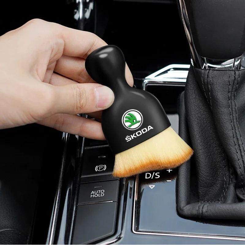 VMAD6 Car Interior Cleaning Tool Air Conditioner Air Outlet Cleaning Soft Brush For Skoda Octavia Fabia Kamiq Kapoq Kodiaq Rapid SCALA
