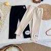 2025 New Autumn Style Toddler Girls' Solid Color Foot-Patched Leggings: Fashionable and Versatile Outerwear Pants