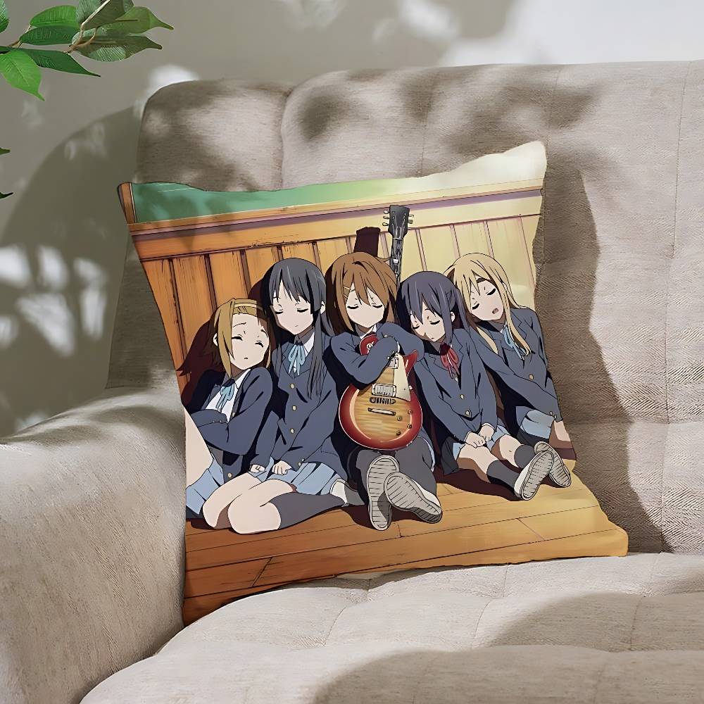Anime K-K-ON! Pillow Case Cushion Cover Soft Cute Throw Pillow Case For Car Sofa Pillowcase Polyester With Zipper