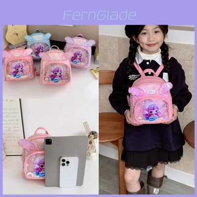Kids Cartoon Sequin Girl Backpack With Pu Material For School Learning And Play