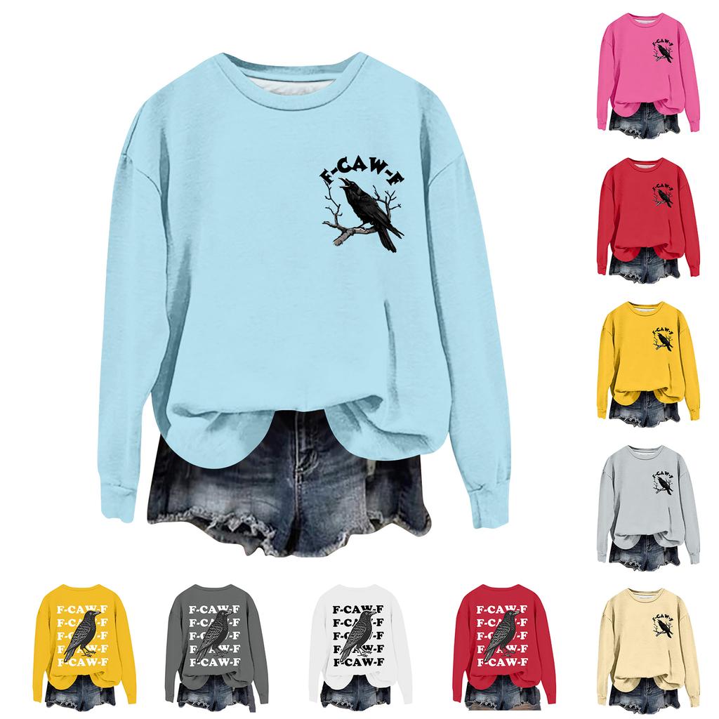 Women's Fashion Casual Long Sleeve Loose Printed Sweatshirt