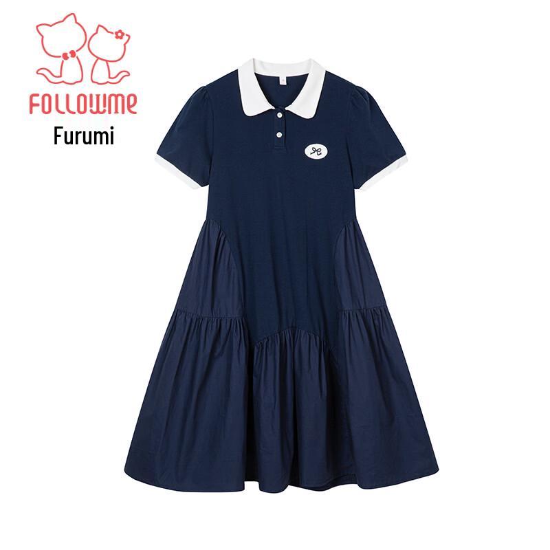 Floyomi Girls' Contrast Polo Collar Summer Dress