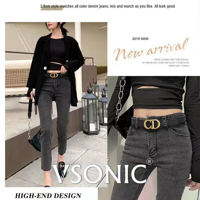 Unisex Koreanischer Stil Mode Leder Taillengürtel