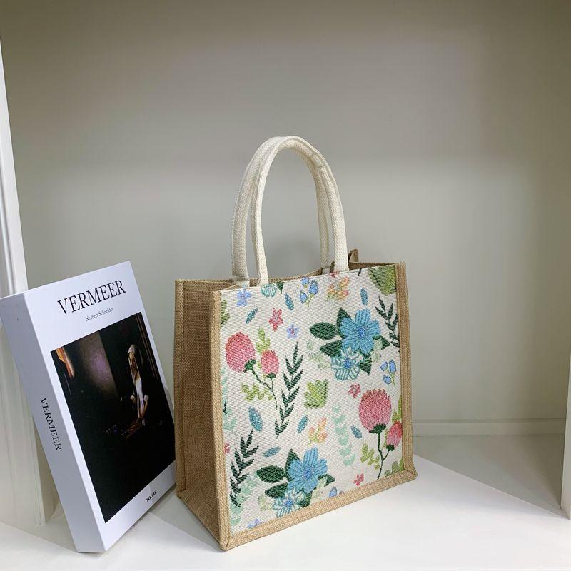 

Canvas Bag Women s Handbag 2025 New Arrival Large Capacity Shopping Bag Burlap Handbag Work Commuter Tote Tulip [small size]-standard flavor tablets