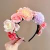 Rutschfestes Blumen-Stirnband für Mädchen, Bequeme, Flexible Haar-Accessoires mit Kunstblumen, Traditionelle Nationale Haarnadel für Hanfu-Party