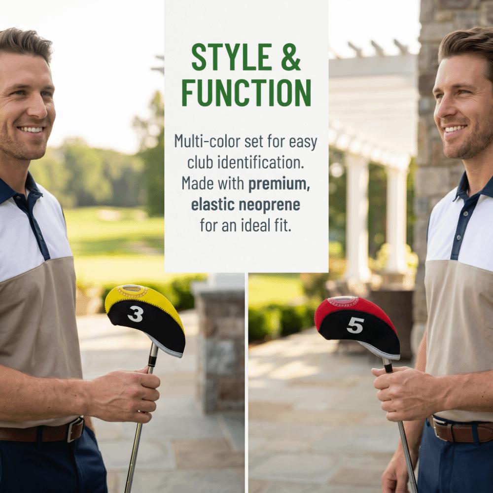 10pcs Neoprene Golf Club Head Covers Shockproof Golf Club Head Protector  Golfing Accessory