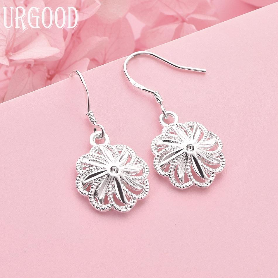 

Свадебные украшения из стерлингового серебра 925 пробы, серьги с подвесками в виде цветов