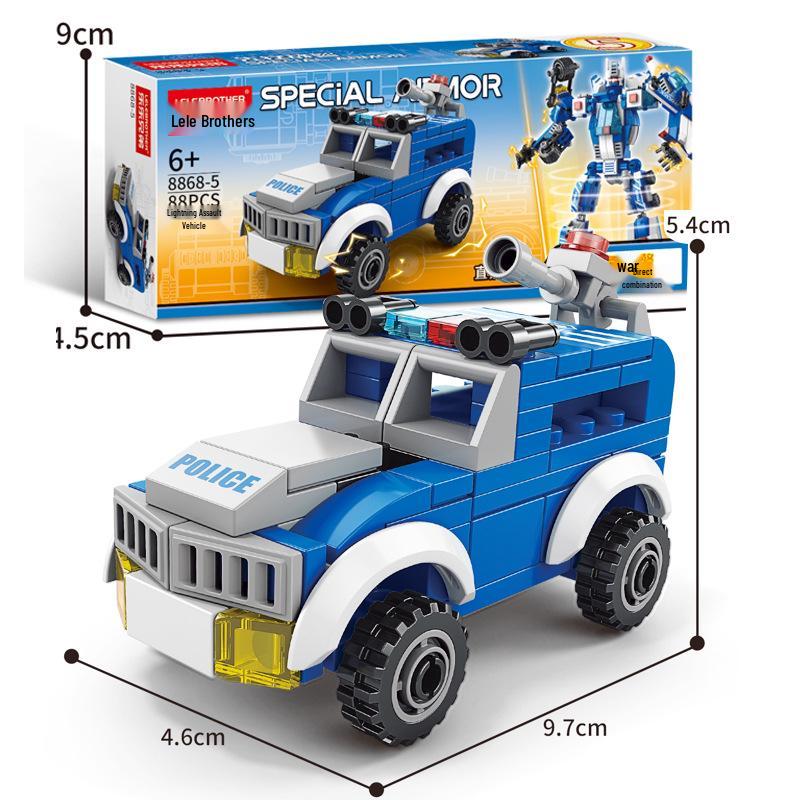 Compatible Engineering Firefighting Robot Car Model - Educational Assembly Toy with Building Blocks