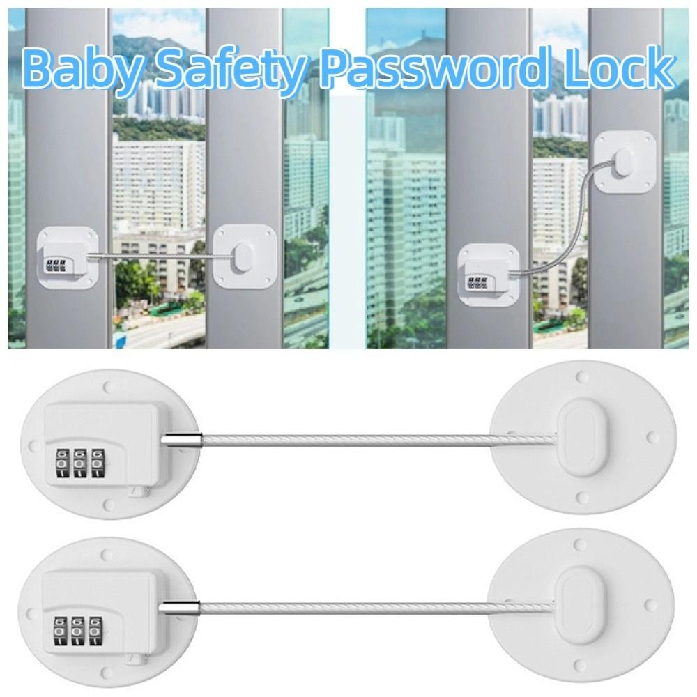 2Pcs 3-digit Baby Safety Password Lock Multi-Functional Window Password Lock  Home Security