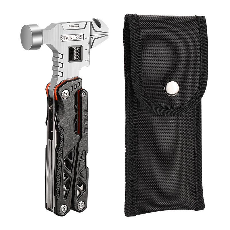 

Multifunctional Folding Outdoor Tool: Wrench, Hammer, Pliers Combo