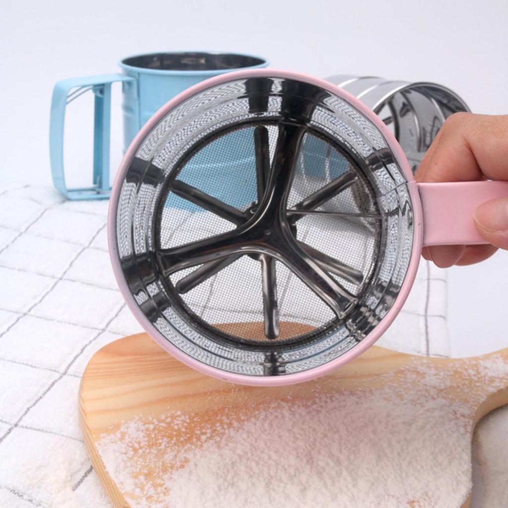 Stainless Steel Flour Sifter Powder Sifters Manual Shaker Sieve Cup Fine Mesh Baking Powder Sifter For Baking And Sieving