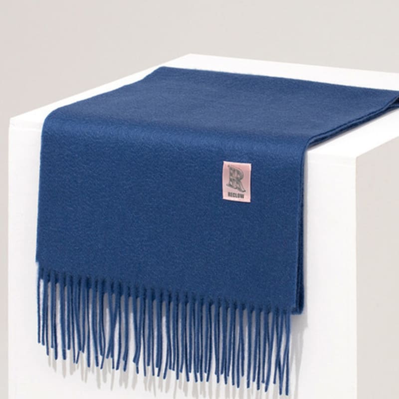 RECLOW RECLOW LAND 100% Cashmere Muffler Blue