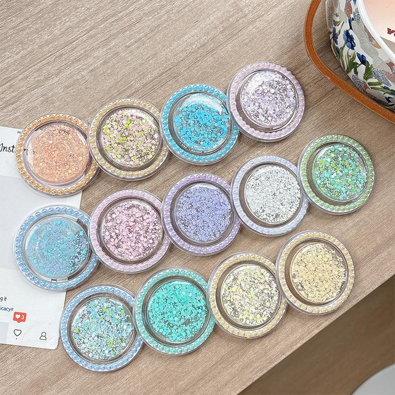 Creative Solid Color Epoxy Pearl Sequin Glitter Mobile Phone Airbag Holder Magnetic Desktop Support Lazy Ring