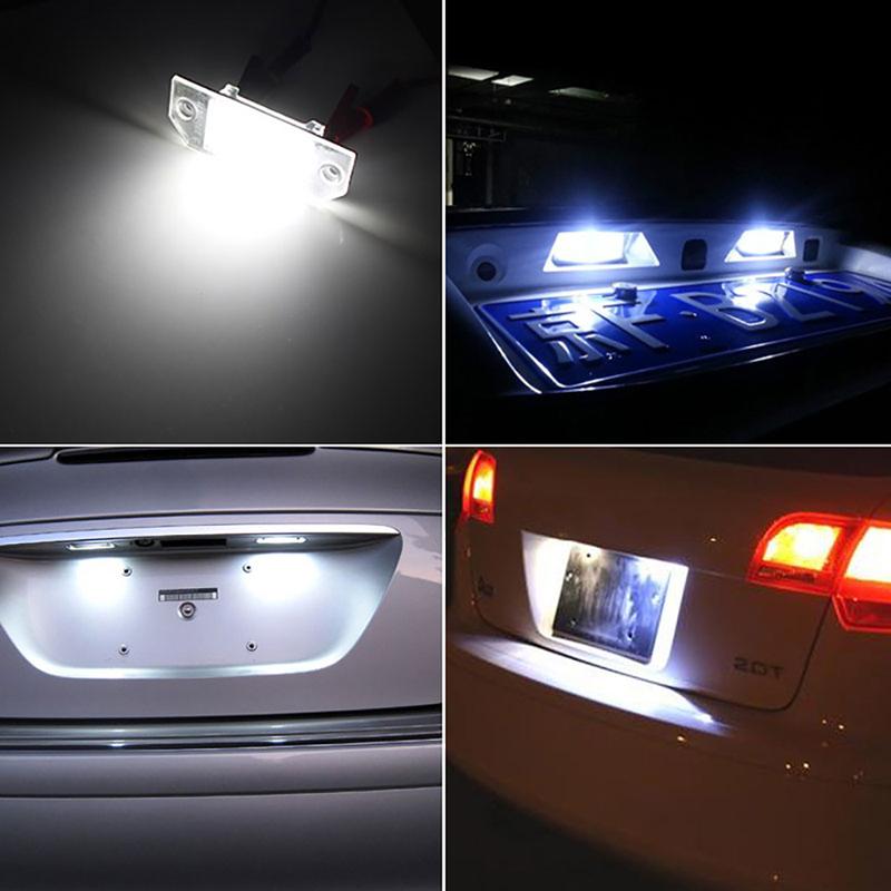 2 Pcs CANBUS LED Car Number License Plate Light Lamp Assembly Auto Tail Lighting For Ford Focus C-MAX MK2