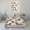 Dachshund Reindeer Sweater Print Bedding Duvet Cover Set Duvet Cover Pillowcases  (1*Duvet Cover 2*Pillowcases, without duvet insert)
