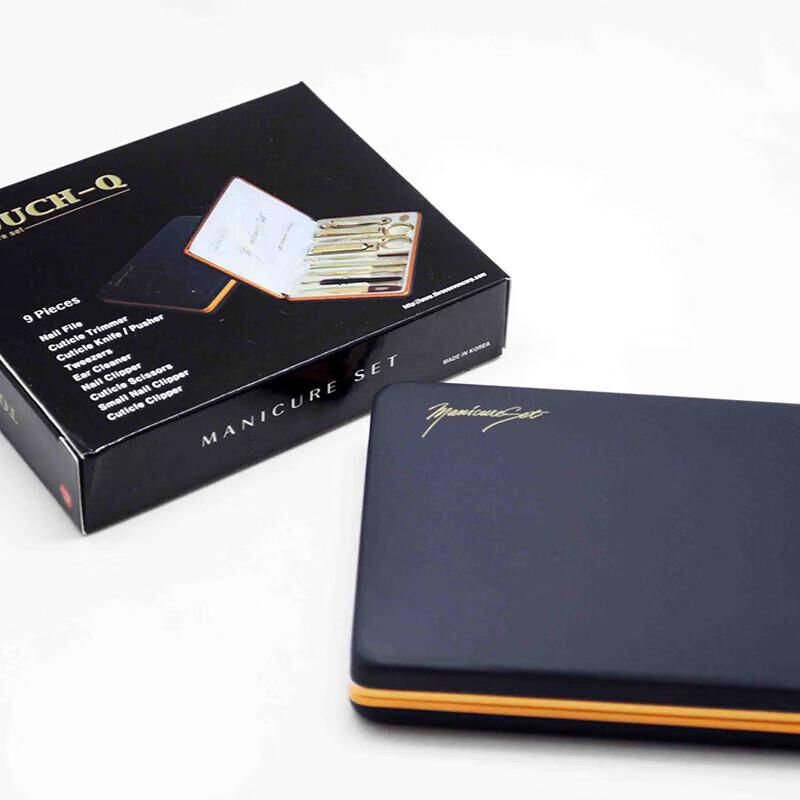 THREE SEVEN DS-637ZG 9-Piece Carbon Steel Manicure Set