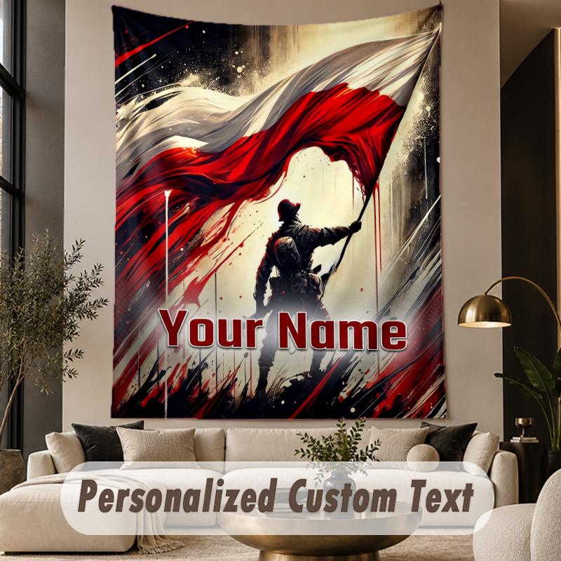 Custom Text Tapestry Poland Print Wall Tapestry Indoor Living Room Wall Decor
